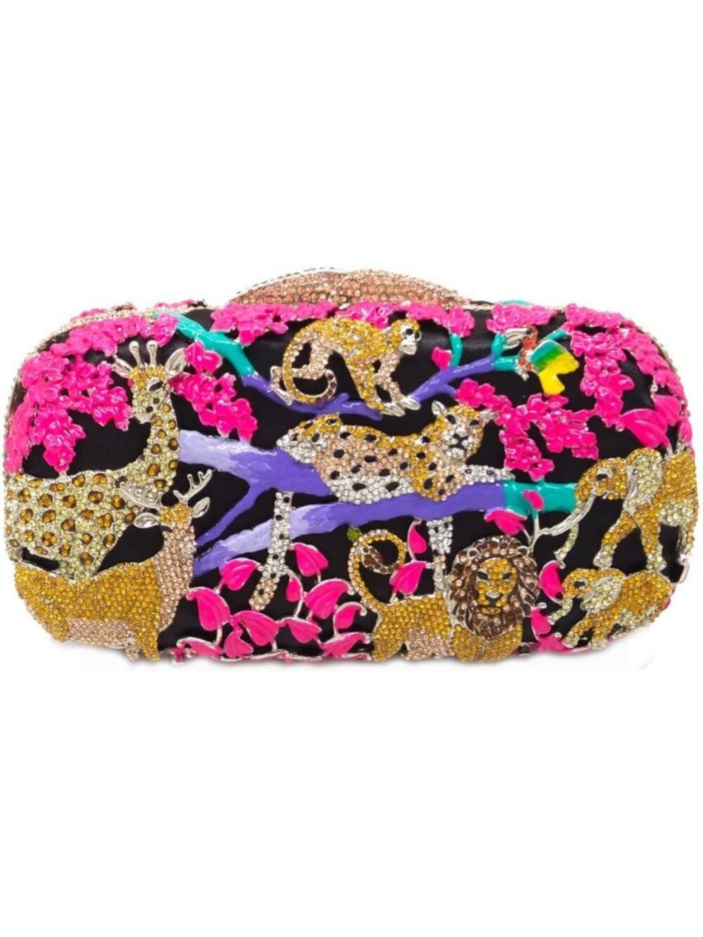 Forest Jungle Animal Crystal Clutch Purse for Women - Rhinestone Evening Bag